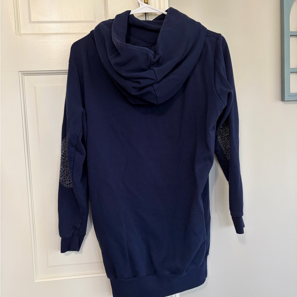 Women's Navy Pullover Hoodie with Large '9' Graphic - Picture 4 of 6